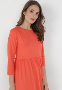 Born2be - Pomarańczowa Sukienka Himeete. Kolor: pomarańczowy. Materiał: bawełna, dzianina. Długość: midi #6