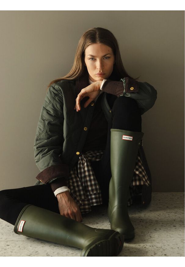 Hunter Kurtka przejściowa Witton HARW0004252 Zielony Regular Fit. Kolor: zielony. Materiał: syntetyk