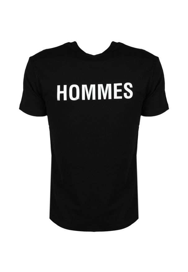 Les Hommes T-shirt | LF224301-0700-9001 | Grafic Print | Mężczyzna | Czarny. Okazja: na co dzień. Kolor: czarny. Materiał: bawełna. Wzór: nadruk. Styl: casual