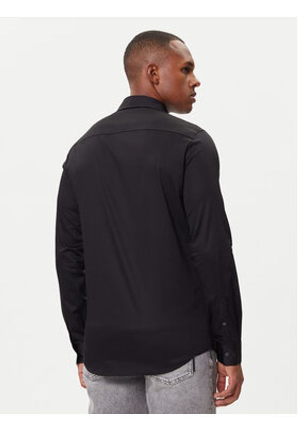 Armani Exchange Koszula XM001867 AF10192 UC001 Czarny Slim Fit. Kolor: czarny. Materiał: bawełna