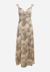 Born2be - Beżowa Sukienka Widforss. Okazja: na ślub cywilny, na wesele. Kolor: beżowy. Długość rękawa: na ramiączkach. Wzór: aplikacja, kropki, kwiaty. Styl: elegancki. Długość: maxi #4