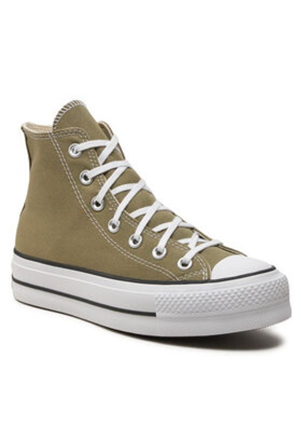 Converse Trampki Chuck Taylor All Star Lift Hi A07571C Khaki. Kolor: brązowy. Materiał: materiał