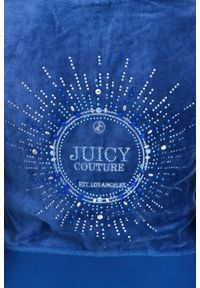 Juicy Couture - JUICY COUTURE Damska niebieska bluza Heritage Crown Robyn Hoodie. Okazja: na co dzień. Typ kołnierza: kaptur. Kolor: niebieski. Materiał: materiał, poliamid, bawełna. Długość rękawa: długi rękaw. Długość: długie. Styl: casual, klasyczny #9