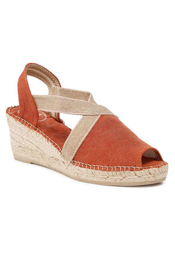 Toni Pons - Espadryle TONI PONS - Breda-V Brandy. Okazja: na co dzień, na spacer. Kolor: brązowy. Materiał: materiał. Sezon: lato. Obcas: na obcasie. Styl: casual. Wysokość obcasa: średni