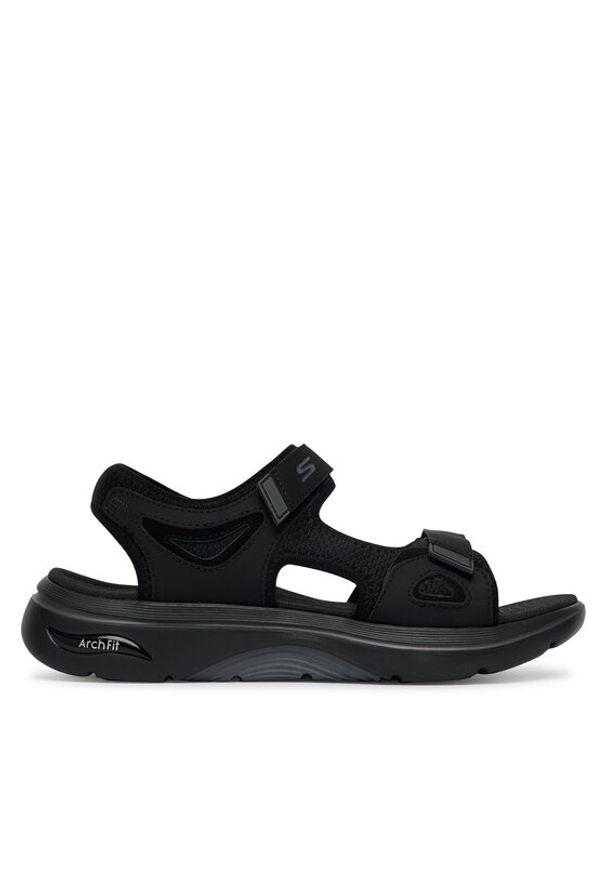 skechers - Skechers Sandały Go Walk Arch Fit 2.0 229309/BBK Czarny. Kolor: czarny. Materiał: skóra