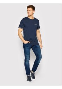 Jack&Jones PREMIUM T-Shirt Lyon 12205365 Granatowy Regular Fit. Kolor: niebieski. Materiał: bawełna