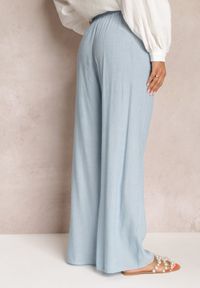 Renee - Niebieskie Spodnie Materiałowe z Marszczoną Gumką Pimpernel. Kolor: niebieski. Materiał: materiał #4