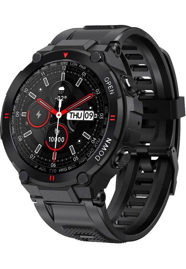 NoName - Smartwatch K22 Czarny (5904161113850). Rodzaj zegarka: smartwatch. Kolor: czarny