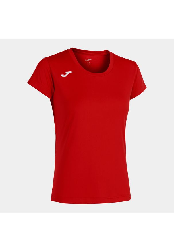 Koszulka do biegania damska Joma Record II z krótkim rękawem. Kolor: czerwony. Długość rękawa: krótki rękaw. Długość: krótkie. Sport: bieganie