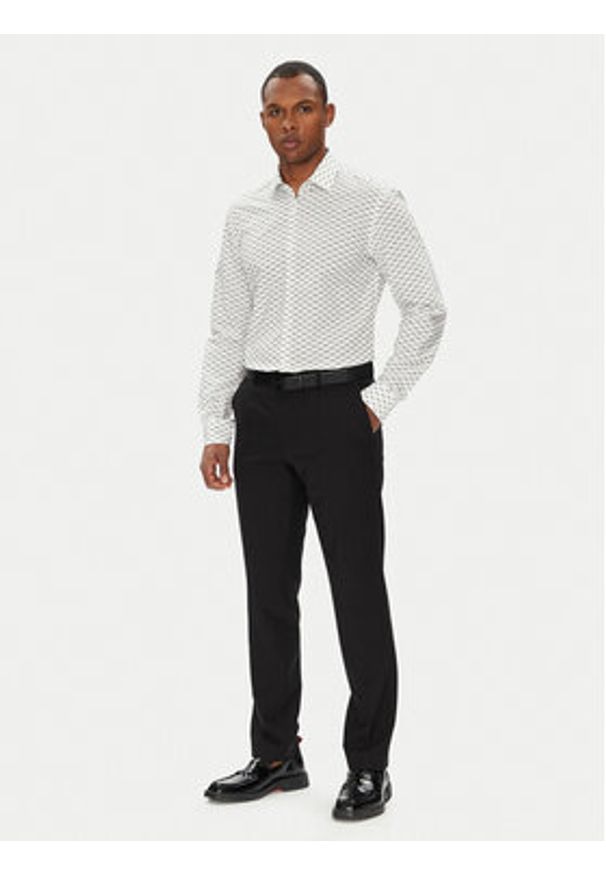 Hugo - HUGO Koszula Kenno 50544929 Biały Slim Fit. Kolor: biały. Materiał: bawełna