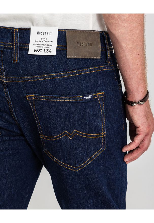 Męskie Spodnie Jeansowe Mustang Style Oregon Tapered Denim Blue 1017123 5000 901