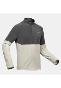 quechua - Polar turystyczny męski Quechua MH500. Kolor: szary, wielokolorowy, beżowy. Materiał: poliester, materiał. Sport: turystyka piesza