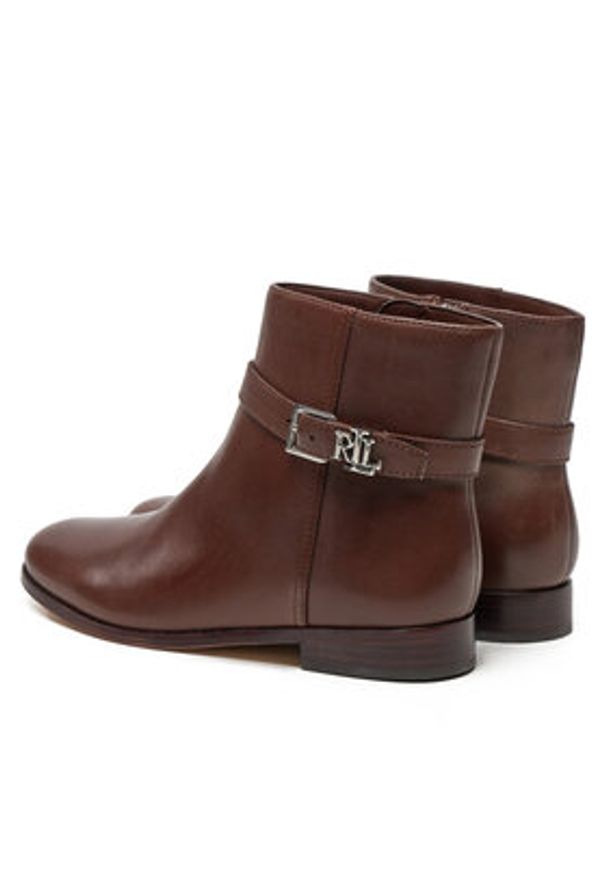 Lauren Ralph Lauren Botki 802946807003 Brązowy. Kolor: brązowy. Materiał: skóra