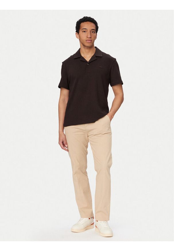 Lacoste Polo DH1969 Brązowy ciemny Classic Fit. Typ kołnierza: polo. Kolor: brązowy. Materiał: bawełna