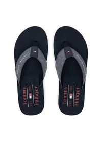 TOMMY HILFIGER - Tommy Hilfiger Japonki Chambray Beach Sandal FM0FM05570 Granatowy. Kolor: niebieski. Materiał: materiał #1