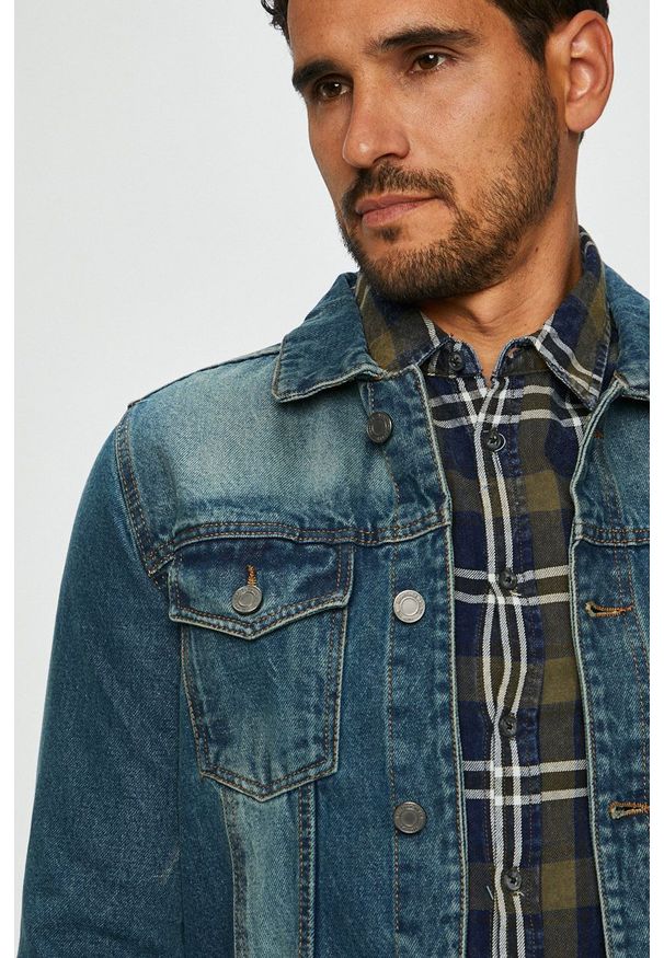 Brave Soul - Kurtka. Okazja: na co dzień. Kolor: niebieski. Materiał: denim. Styl: casual