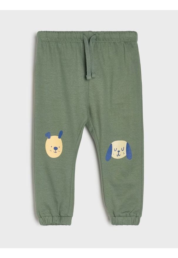 Sinsay - Spodnie dresowe jogger - zielony. Kolor: zielony. Materiał: dresówka