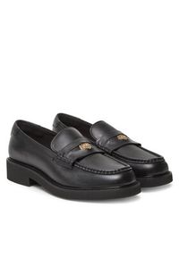 TOMMY HILFIGER - Tommy Hilfiger Lordsy Crest Squarish Toe Penny Loafer FW0FW08633 Czarny. Kolor: czarny. Materiał: skóra #5