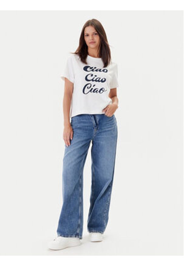 Vero Moda T-Shirt Sonna 10327143 Biały Regular Fit. Kolor: biały. Materiał: bawełna