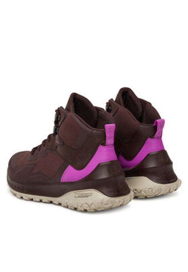 ecco - ECCO Sneakersy W Tex Mid Wp 82432361411 Brązowy. Kolor: brązowy. Materiał: materiał
