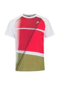 Koszulka tenisowa męska z krótkim rękawem Head Performance. Kolor: biały, zielony, czerwony, wielokolorowy. Długość rękawa: krótki rękaw. Długość: krótkie. Sport: tenis