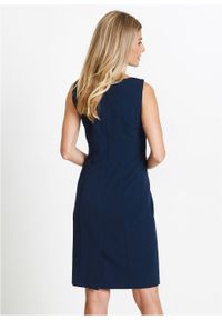 Sukienka ołówkowa bonprix ciemnoniebieski. Kolor: niebieski. Typ sukienki: ołówkowe. Długość: midi #4