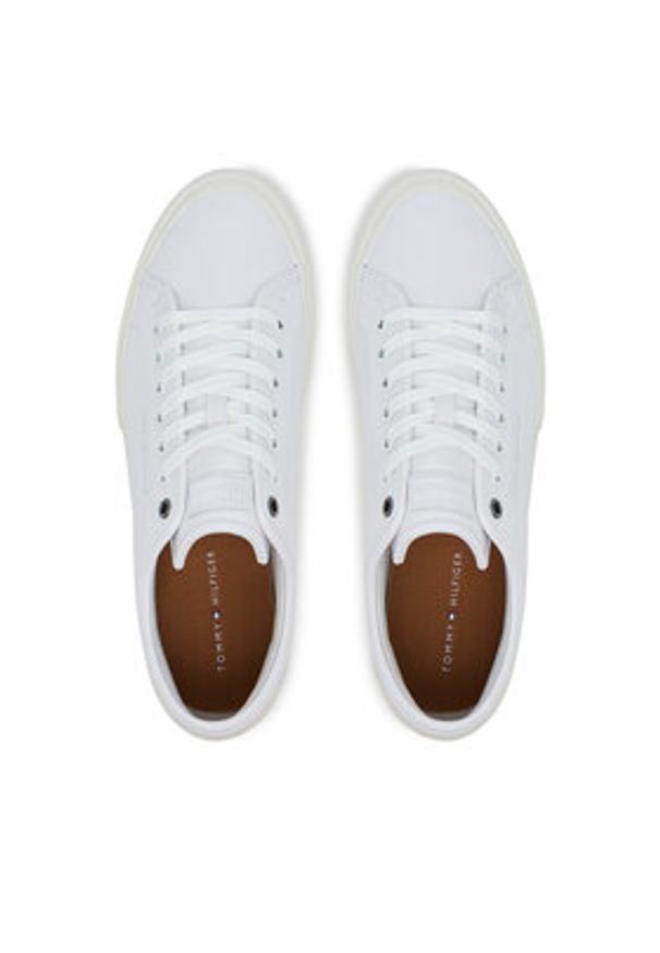 TOMMY HILFIGER - Tommy Hilfiger Tenisówki Th Hi Vulc Street Stitch FM0FM05645 Biały. Kolor: biały. Materiał: skóra. Styl: street