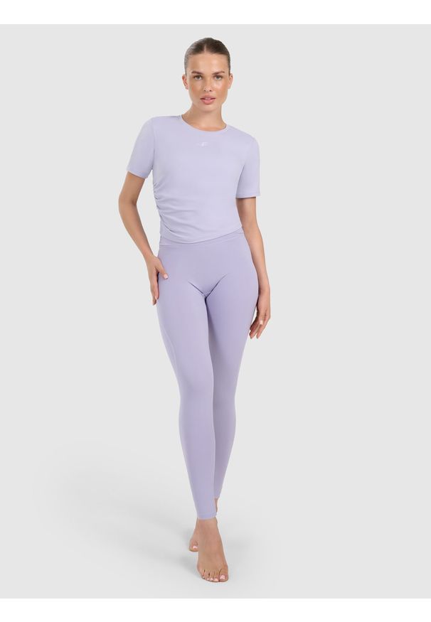 4f - 4F Top do jogi i pilatesu szybkoschnący damski - fioletowy XL. Kolor: niebieski. Materiał: tkanina, włókno, materiał. Sport: joga i pilates