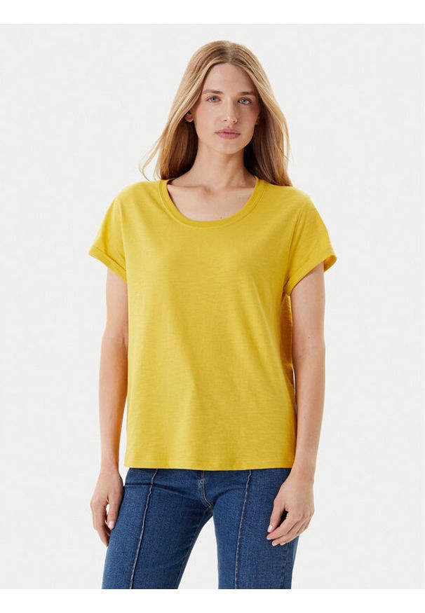 United Colors of Benetton - United Colors Of Benetton T-Shirt 3BVXD109F Żółty Regular Fit. Kolor: żółty. Materiał: bawełna