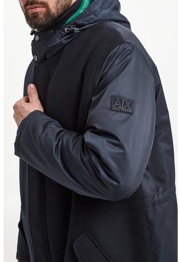 Armani Exchange - Płaszcz męski wełniany ARMANI EXCHANGE. Materiał: wełna