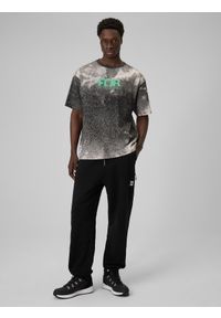 4f - 4F T-shirt loose z nadrukiem męski - czarny M. Okazja: na co dzień. Kolor: czarny. Materiał: materiał. Wzór: nadruk. Styl: casual, klasyczny #2