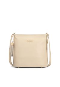 Kazar - Skórzana torebka listonoszka na pasku. Kolor: beżowy. Materiał: skórzane. Styl: casual, klasyczny #1