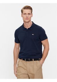 Tommy Jeans Polo DM0DM18312 Granatowy Slim Fit. Typ kołnierza: polo. Kolor: niebieski. Materiał: bawełna #1