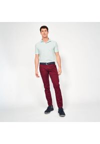 INESIS - Spodnie do golfa chino męskie Inesis MW500 bawełniane. Kolor: fioletowy. Materiał: materiał, elastan, poliester, bawełna. Sport: golf