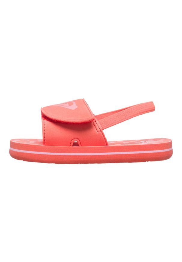 Roxy - Sandały dla Dziewczynki FINN Czerwony. Kolor: pomarańczowy. Materiał: syntetyk. Wzór: gładki, nadruk. Styl: sportowy