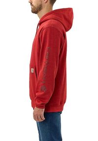 Bluza sportowa męska z kapturem Carhartt Midweight Sleeve Logo Hooded. Typ kołnierza: kaptur. Kolor: czerwony