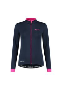 ROGELLI - Koszulka rowerowa damska Rogelli ESSENTIAL z długim rękawem, ocieplana. Kolor: wielokolorowy, różowy, czarny, niebieski. Długość rękawa: długi rękaw. Długość: długie. Sport: kolarstwo