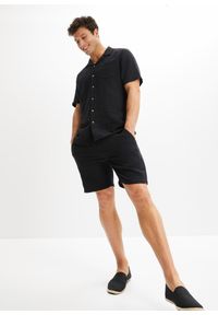bonprix - Długie szorty muślinowe, Regular Fit. Kolor: czarny. Długość: długie #3