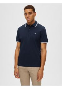 Selected Homme Polo 16087840 Granatowy Regular Fit. Typ kołnierza: polo. Kolor: niebieski. Materiał: bawełna