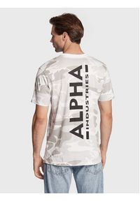 Alpha Industries T-Shirt Backprint T Camo 128507C Biały Regular Fit. Kolor: biały. Materiał: bawełna #3