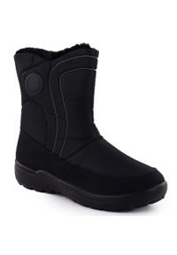 POTOCKI - Śniegowce damskie płaskie ocieplane czarne Potocki SU33310. Kolor: czarny. Materiał: tkanina #1