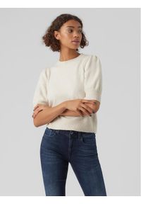 Vero Moda Sweter Doffy 10278313 Écru Regular Fit. Materiał: syntetyk