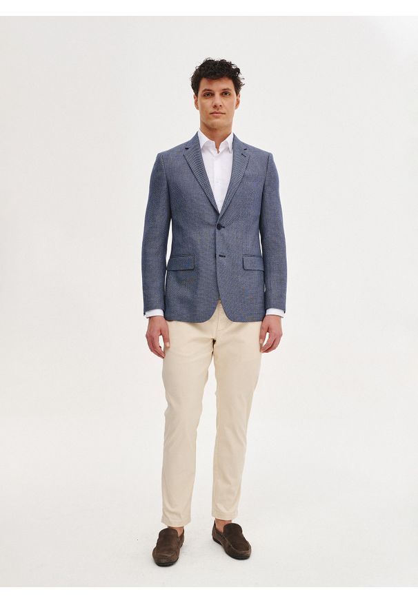 Pako Lorente - PAKO LORENTE – Niebieska marynarka męska z wiskozą. Kolor: niebieski. Materiał: wiskoza. Sezon: wiosna