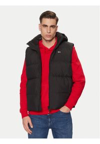 Tommy Jeans Bezrękawnik Essential DM0DM20465 Czarny Regular Fit. Kolor: czarny. Materiał: syntetyk. Długość rękawa: bez rękawów