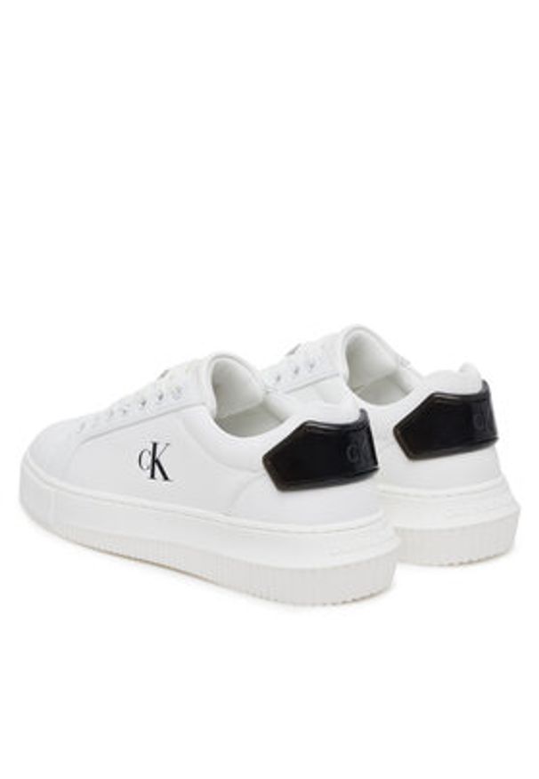 Calvin Klein Jeans Sneakersy Chunky Cupsole Ru Patch Lth Wn YW0YW01846 Biały. Kolor: biały. Materiał: skóra