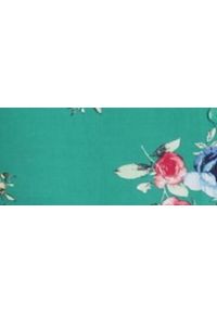TOP SECRET - Tunika damska w kwiaty z wiązaniem w talii. Kolor: zielony. Materiał: tkanina. Długość rękawa: krótki rękaw. Wzór: kwiaty. Sezon: zima, jesień #8