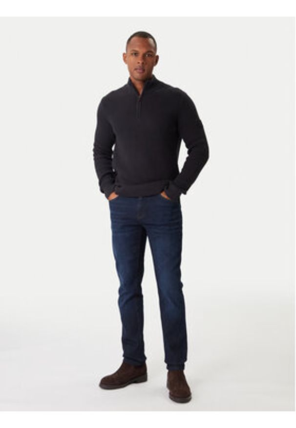 JOOP! Jeans Sweter Henrios 30047663 Granatowy Modern Fit. Kolor: niebieski. Materiał: bawełna