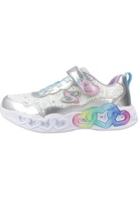 skechers - Buty do chodzenia dla dzieci Skechers Infinite Heart Light. Kolor: szary. Materiał: syntetyk, materiał. Szerokość cholewki: normalna. Sport: turystyka piesza