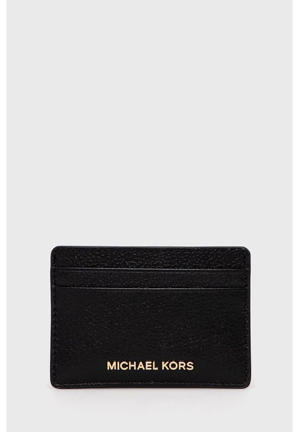 MICHAEL Michael Kors etui na karty skórzane 34F9GF6D0L damski kolor czarny. Kolor: czarny. Materiał: skóra