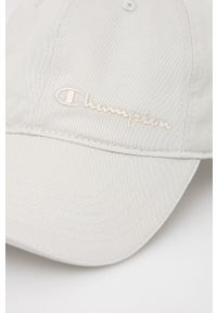 Champion czapka bawełniana 805558 kolor beżowy z aplikacją. Kolor: beżowy. Materiał: bawełna. Wzór: aplikacja #3